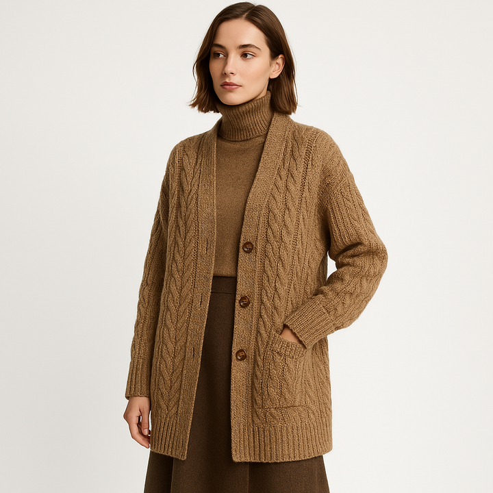 Drune | Langer Cardigan Torsadé Warm und Lässig
