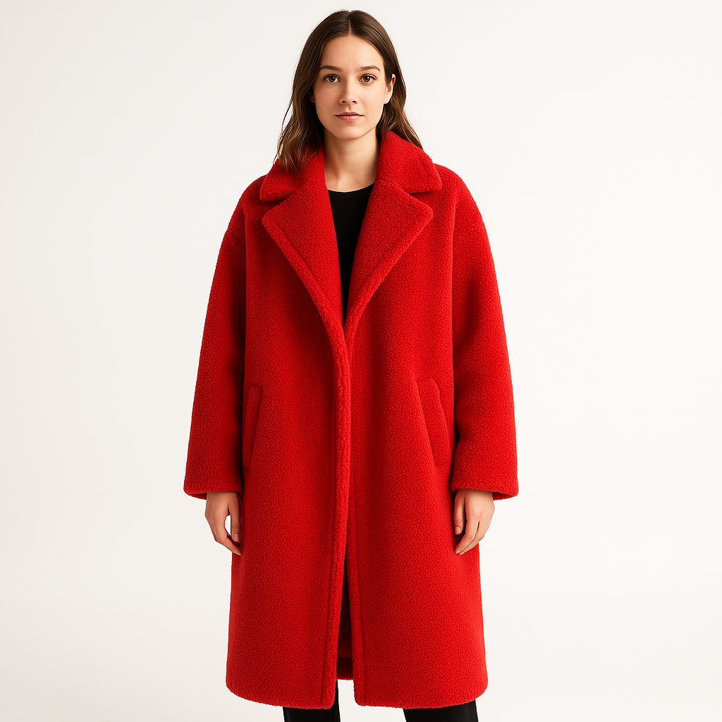 Drune | Mantel Teddy-Effekt Lang Warm und Trendy