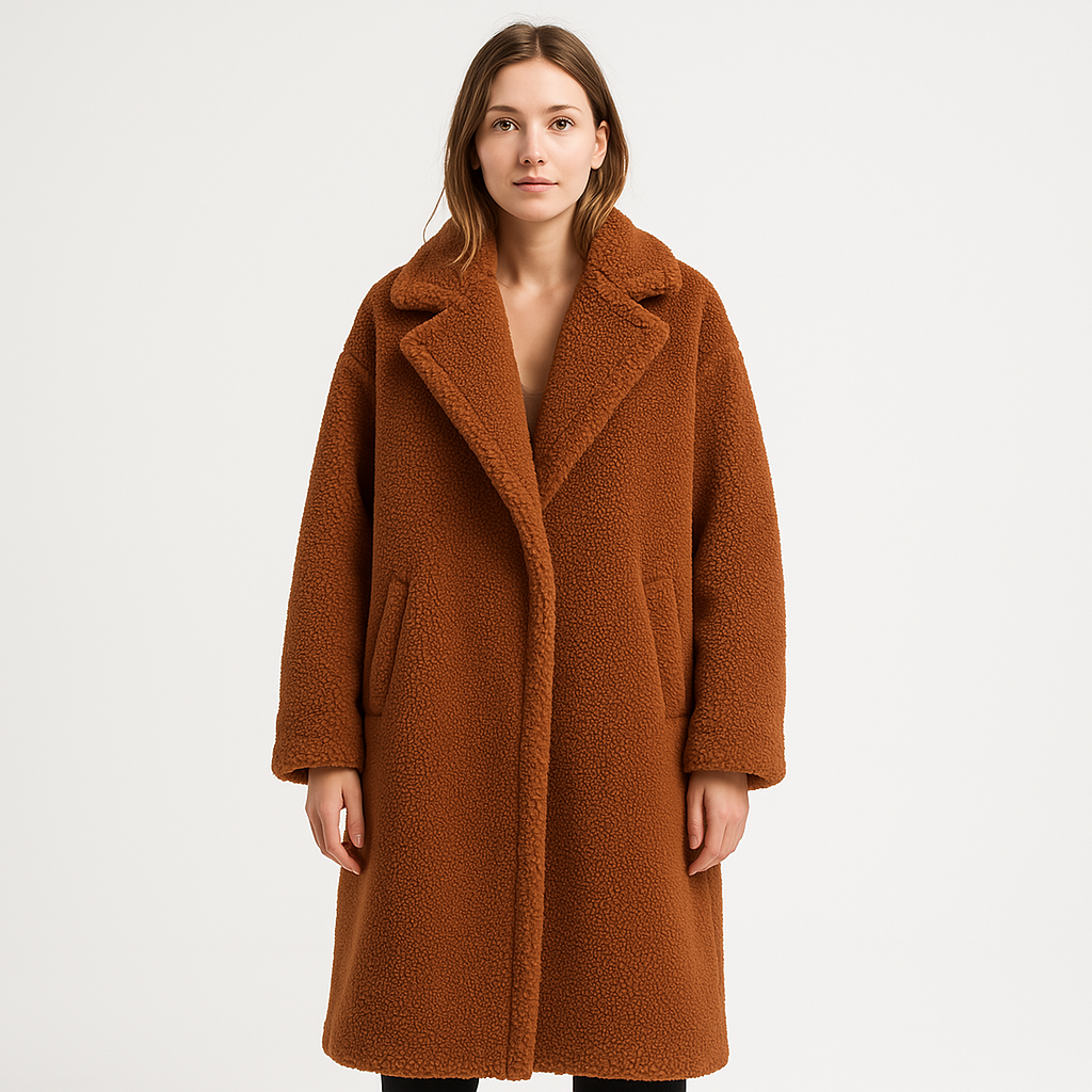 Drune | Mantel Teddy-Effekt Lang Warm und Trendy