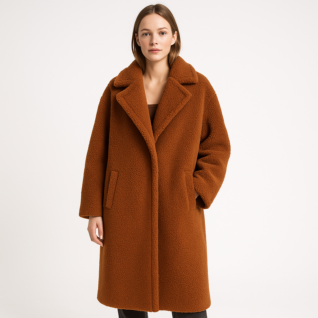 Drune | Mantel Teddy-Effekt Lang Warm und Trendy