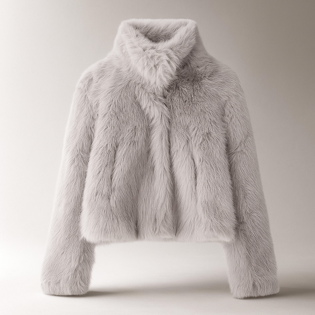 Drune | Kurze Damenjacke aus elegantem veganem Kunstpelz