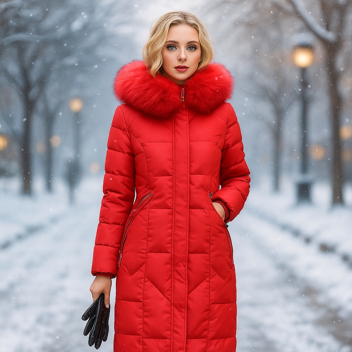 Drune | Lange gepolsterte Jacke mit Kapuze