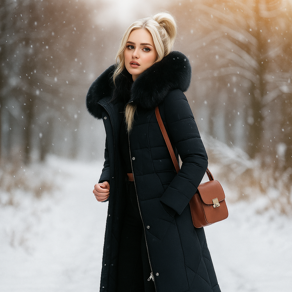 Drune | Lange gepolsterte Jacke mit Kapuze