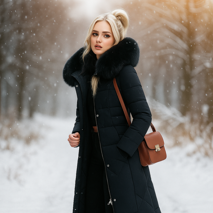 Drune | Lange gepolsterte Jacke mit Kapuze