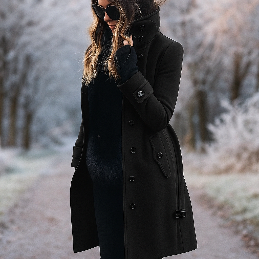 Drune | Elegante zweireihige Jacke mit hohem Kragen