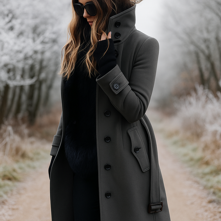 Drune | Elegante zweireihige Jacke mit hohem Kragen