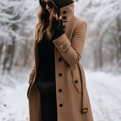 Drune | Elegante zweireihige Jacke mit hohem Kragen