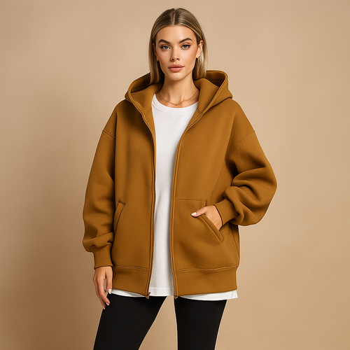Drune | Sweatshirt oversized mit Kapuze und Reißverschluss für Damen Yeni