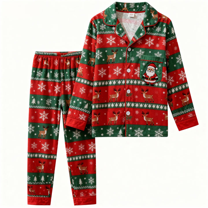 Drune | Urlaub Familie Button-down Weihnachten Pyjama Set
