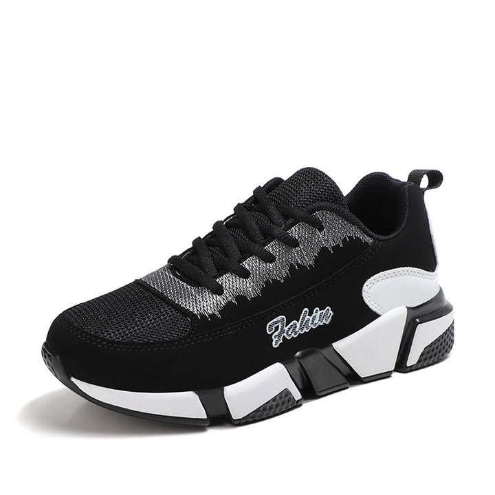 Damen nan sportlicher Plateau-Sneaker mit stoßdämpfender Blocksohle, gepolstertem Komfortfußbett und Mesh-Einsätzen Drune