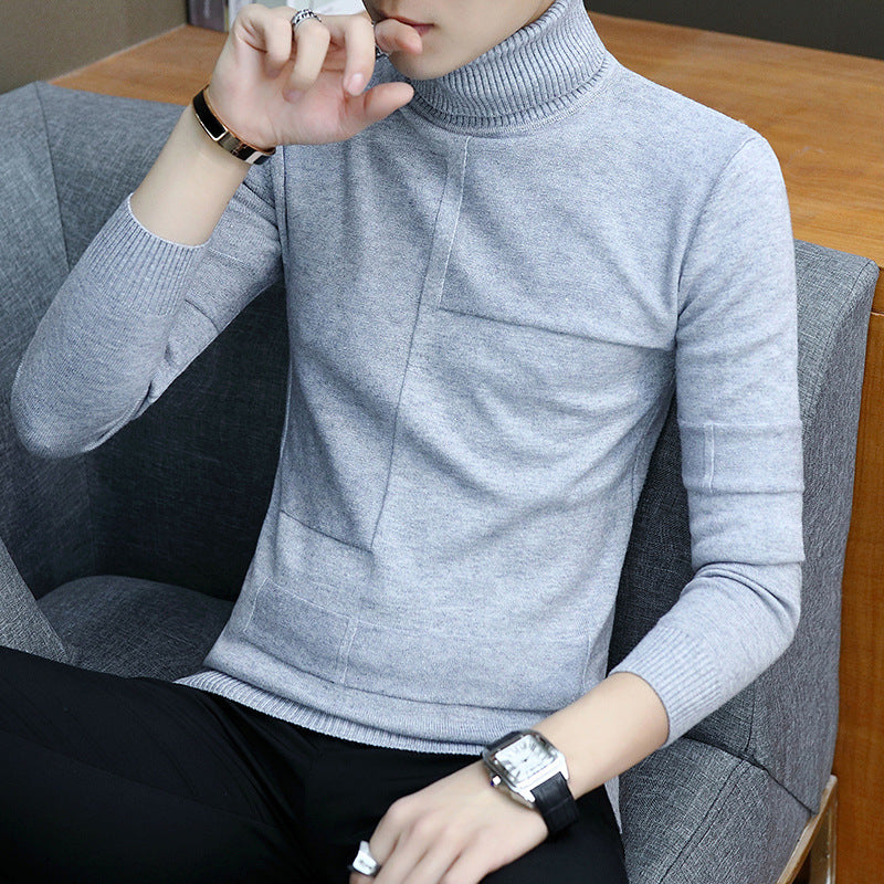 Herren nan feiner Rollkragenpullover aus Feinstrick mit geometrischer Struktur und schmaler Passform Drune