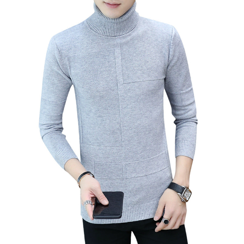 Herren nan feiner Rollkragenpullover aus Feinstrick mit geometrischer Struktur und schmaler Passform Drune