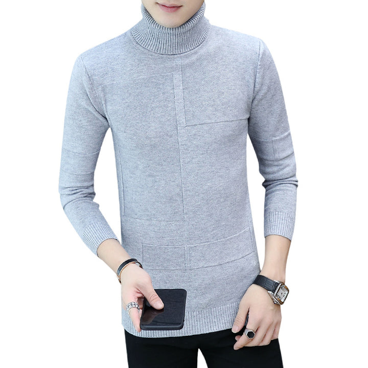 Herren nan feiner Rollkragenpullover aus Feinstrick mit geometrischer Struktur und schmaler Passform Drune