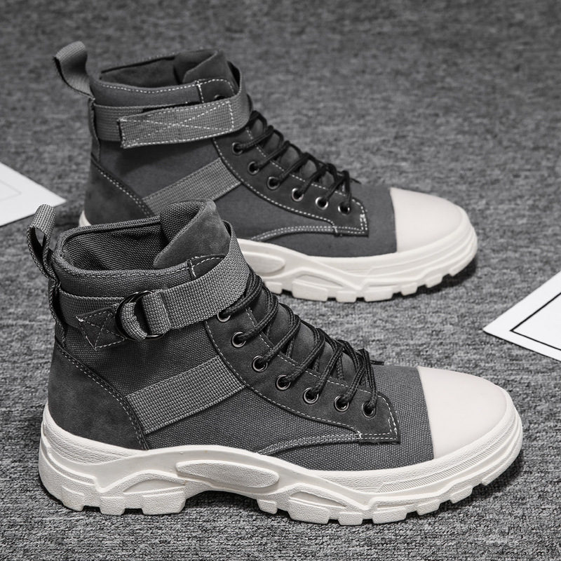 Drune | Motorradstiefel Hoher Schaft Verstellbarer Riemen Robuste Gummisohle