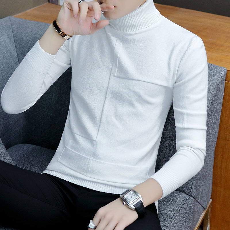 Herren nan feiner Rollkragenpullover aus Feinstrick mit geometrischer Struktur und schmaler Passform Drune