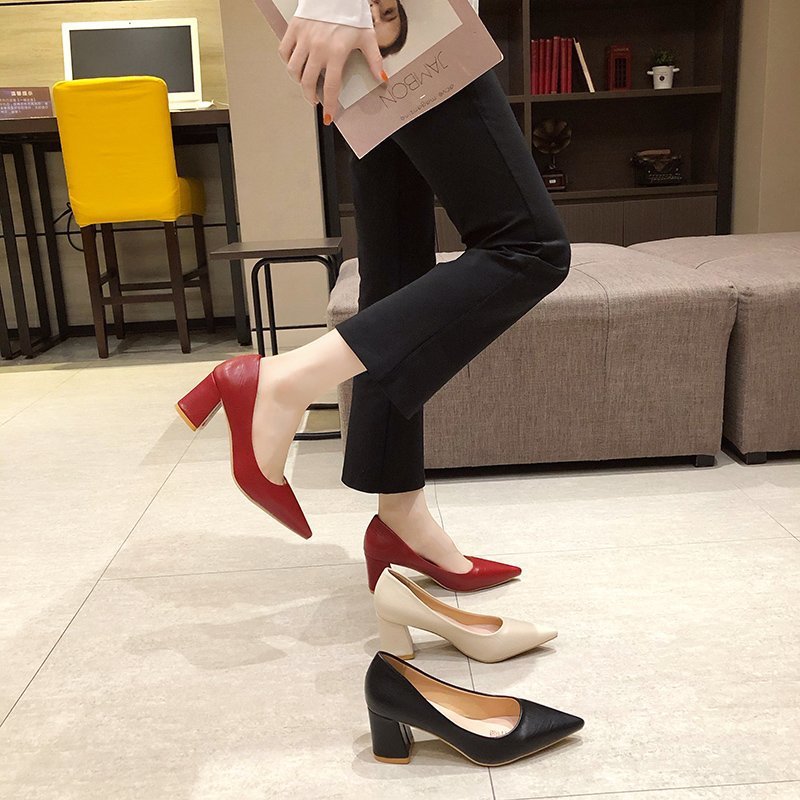 Damen elegante Blockabsatz Pumps Drune