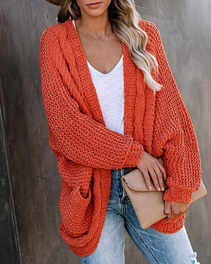Damen Grobstrickcardigan mit lässigen Taschen und modischem Schnitt Drune
