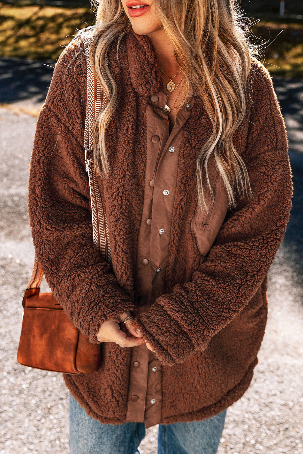Drune | Oversized Teddyjacke Polyester Warm und Bequem