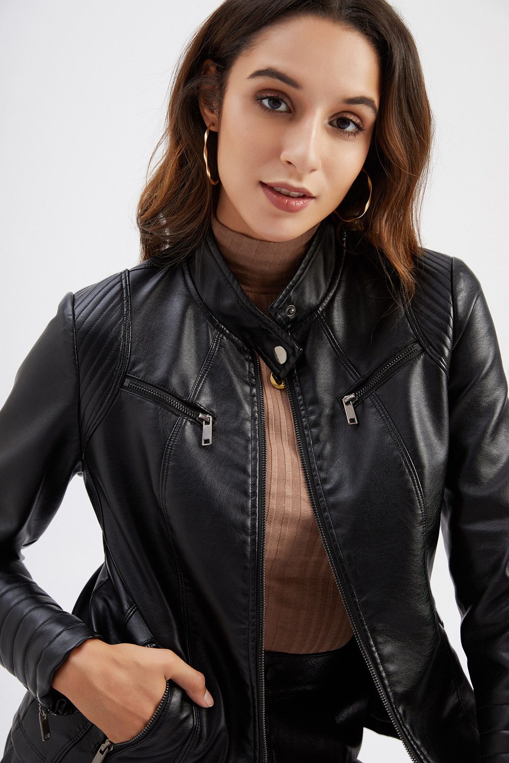 Drune | PU Lederjacke - Edgy Moto-Stil - Sleek Finish - Vielseitige Outerwear