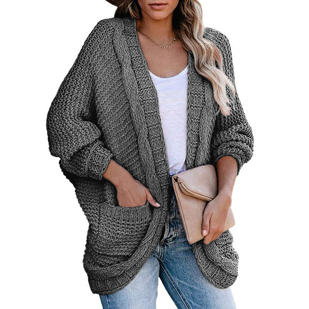 Damen Grobstrickcardigan mit lässigen Taschen und modischem Schnitt Drune