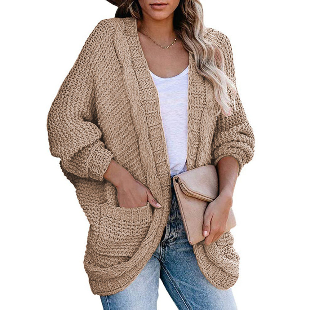 Damen Grobstrickcardigan mit lässigen Taschen und modischem Schnitt Drune