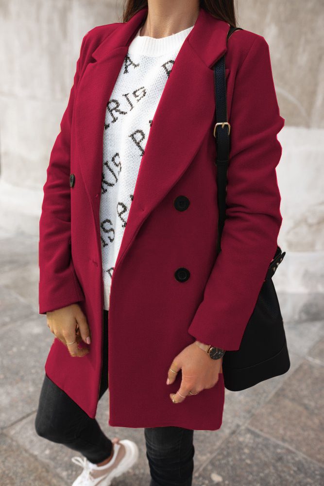Drune | Doppelreiher-Blazer-Mantel - Maßgeschneiderte Eleganz - Wollmischgewebe - Büro- und Freizeitkleidung