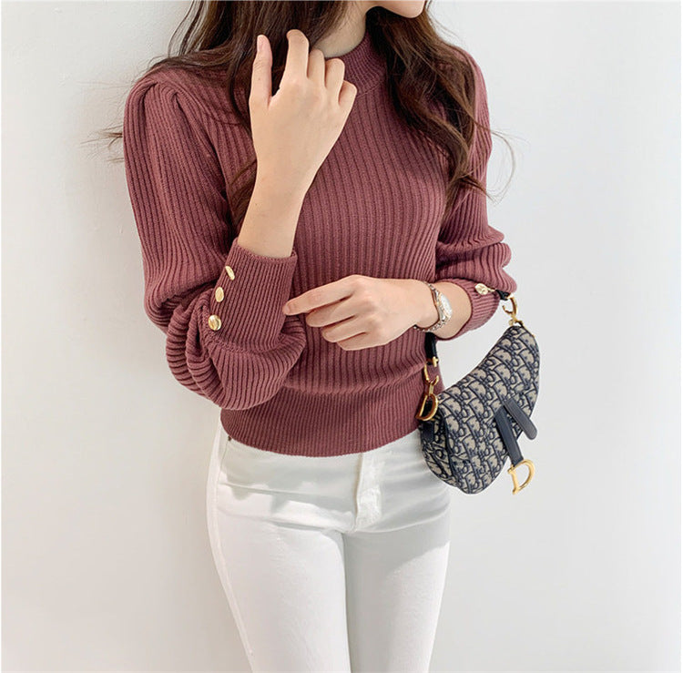 Damen Strickpullover mit eleganten Knopfdetails Drune