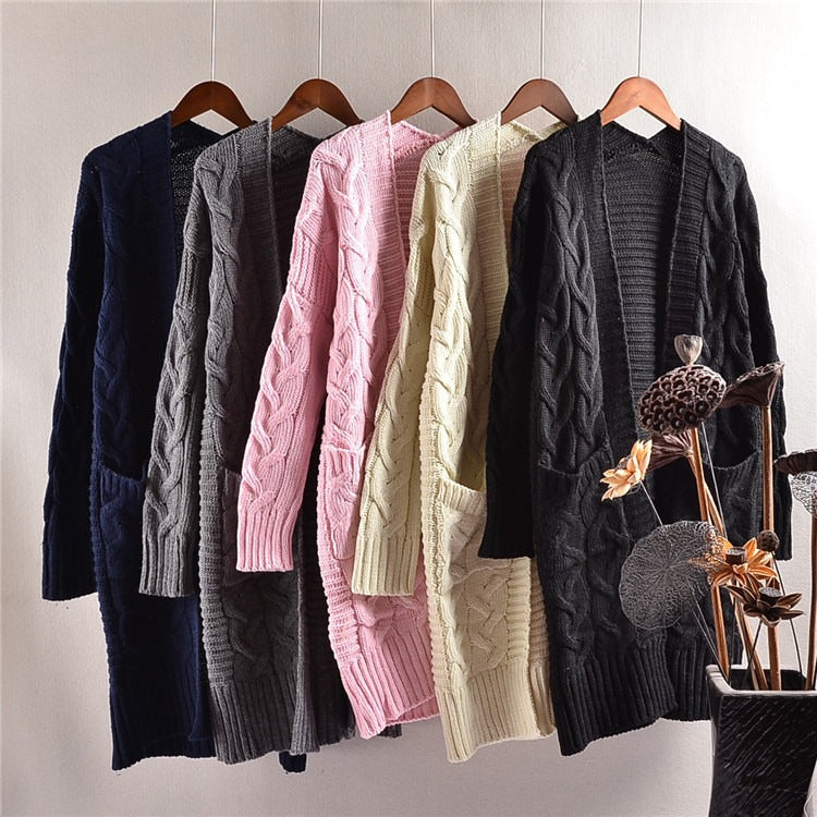 Damen Strickjacke mit langen Ärmeln und eingearbeiteten Taschen Drune