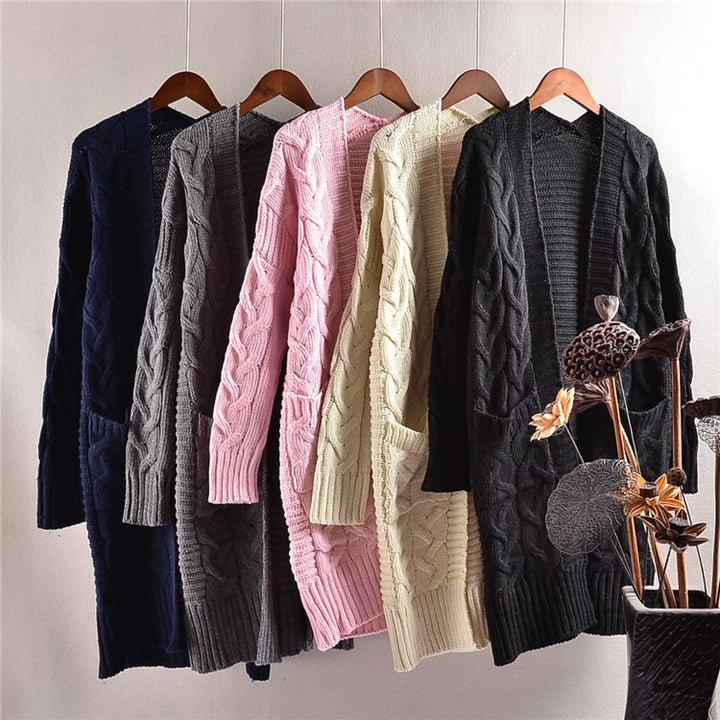 Damen Strickjacke mit langen Ärmeln und eingearbeiteten Taschen Drune