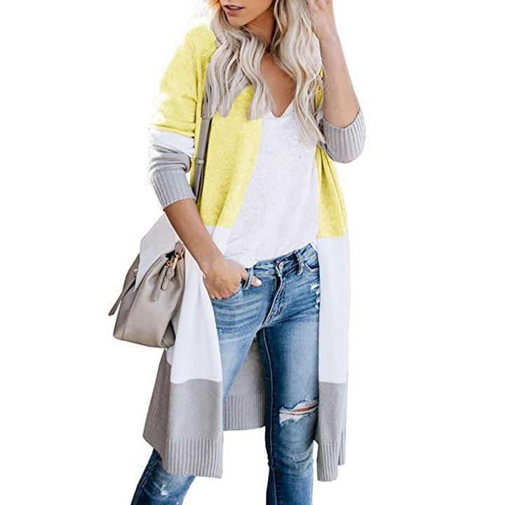 Damen Langstrickjacke mit modernem Farbblocking und bequemer Passform Drune
