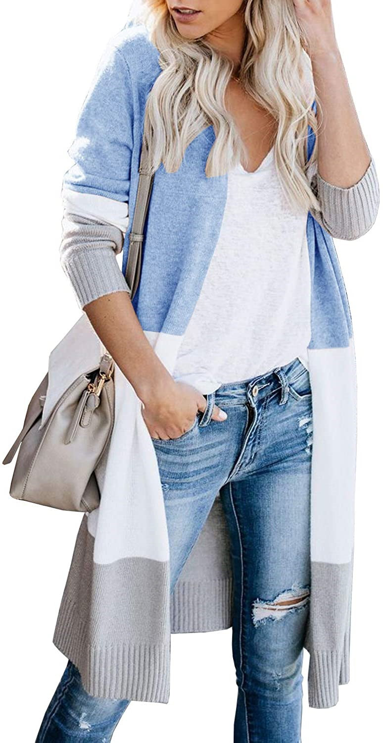 Damen Langstrickjacke mit modernem Farbblocking und bequemer Passform Drune