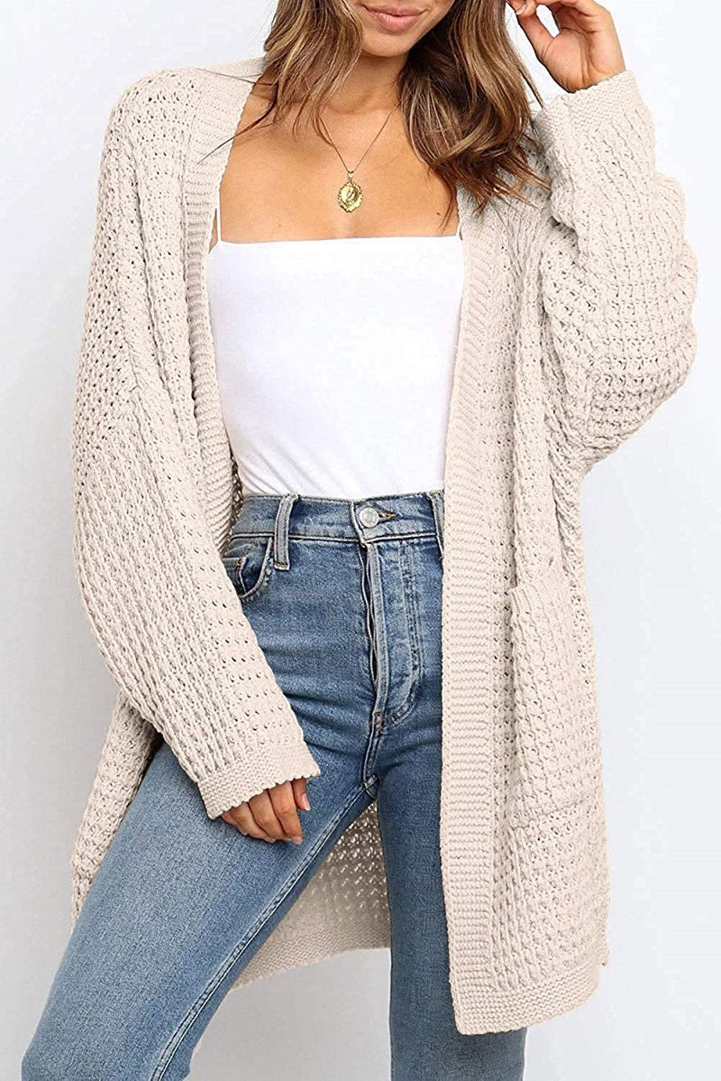 Damen Grobstrick Cardigan mit offenen Fronten und praktischen Taschen Drune