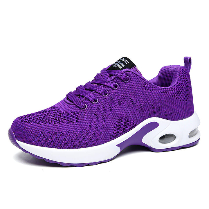 Damen nan leichte Strick-Fitnesssneaker mit sichtbarer Luftkammer-Dämpfung und viskoelastischer Innensohle Drune