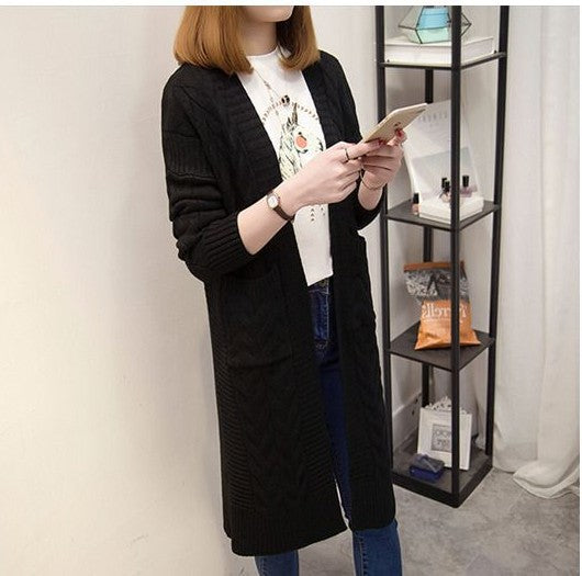 Damen Strickjacke mit langen Ärmeln und eingearbeiteten Taschen Drune
