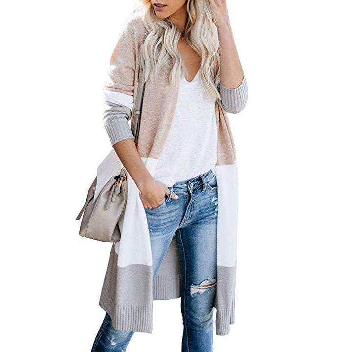Damen Langstrickjacke mit modernem Farbblocking und bequemer Passform Drune