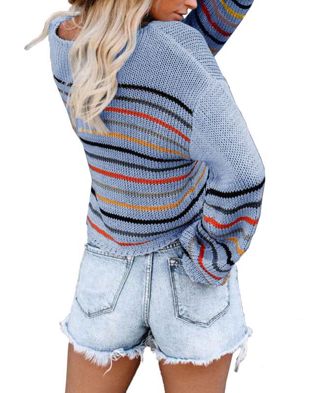 Damen Strickpullover im modernen Streifenmuster Drune