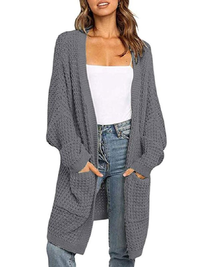 Damen Grobstrick Cardigan mit offenen Fronten und praktischen Taschen Drune