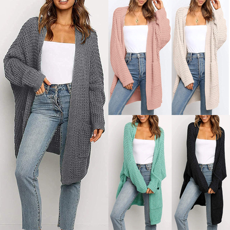 Damen Grobstrick Cardigan mit offenen Fronten und praktischen Taschen Drune