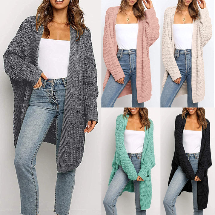 Damen Grobstrick Cardigan mit offenen Fronten und praktischen Taschen Drune