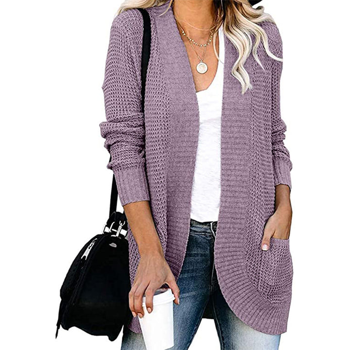 Damen Lässiger Strickcardigan mit offenen Fronten und praktischen Taschen Drune