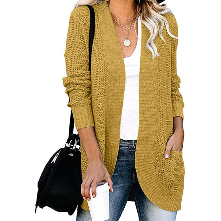 Damen Lässiger Strickcardigan mit offenen Fronten und praktischen Taschen Drune