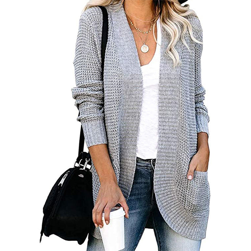 Damen Lässiger Strickcardigan mit offenen Fronten und praktischen Taschen Drune