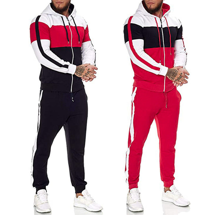 Herren Athletic Farbblockierter Trainingsanzug Set Drune
