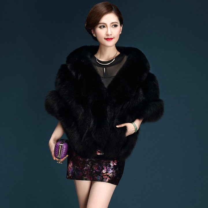 Damen Elegante Kunstpelz-Stola mit voluminösem Schnitt Drune