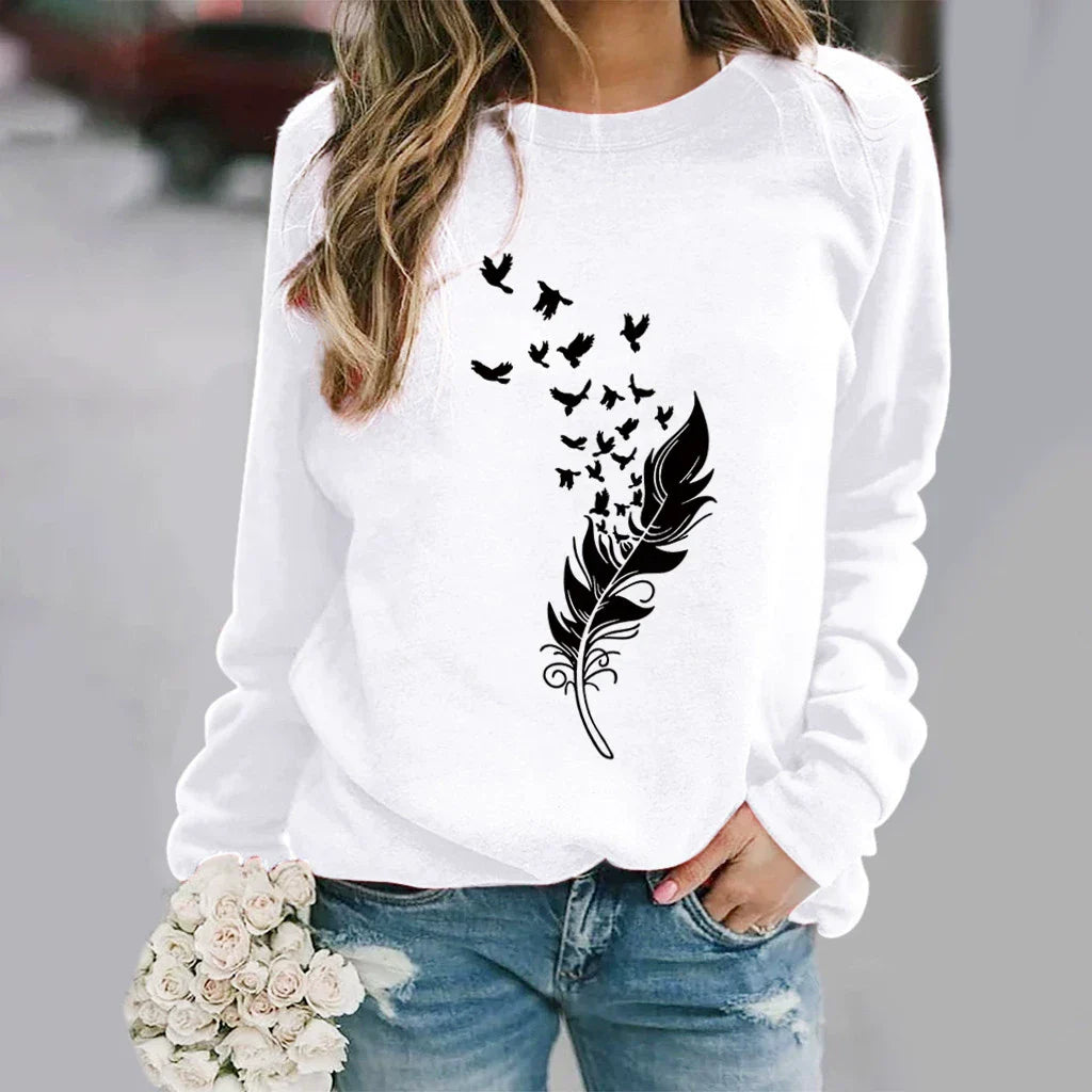 Drune | Sweatshirt - Baumwollmischung - Lockere Passform - Rundhalsausschnitt - Grafikdruck Vorderseite