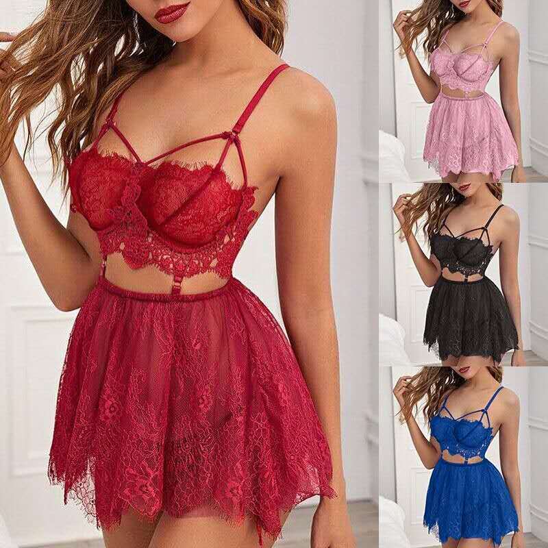 Damen Spitzen-Babydoll mit verführerischen Details Drune
