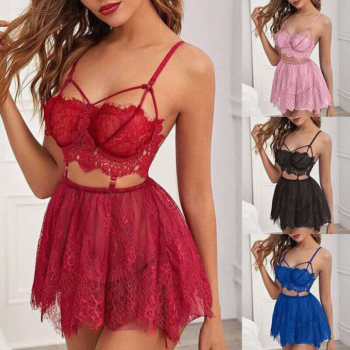 Damen Spitzen-Babydoll mit verführerischen Details Drune
