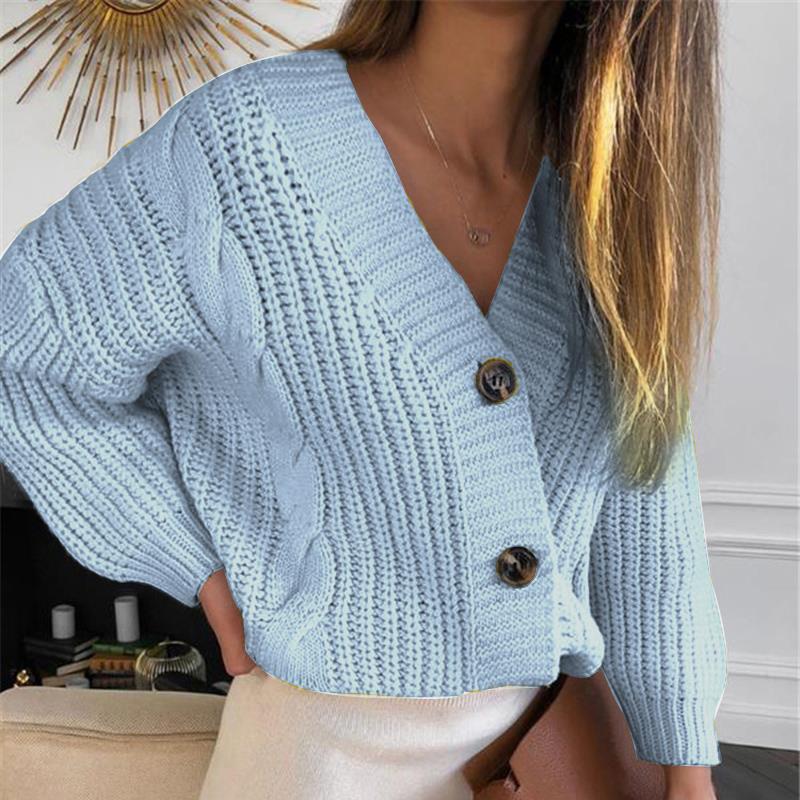 Damen Strickjacke mit übergroßem Design und dekorativen Knöpfen Drune