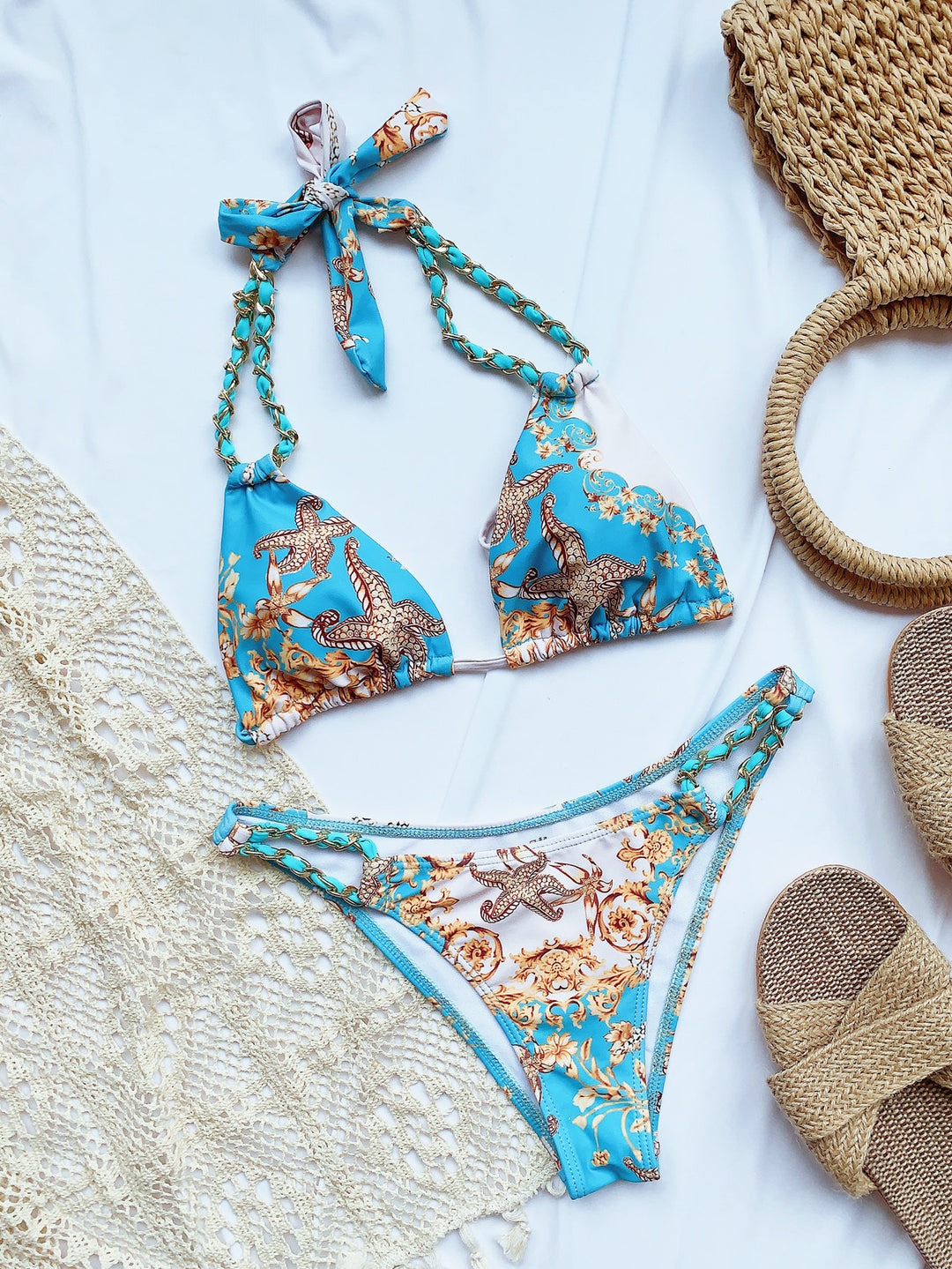 Damen Triangel-Bikini mit trendigen Kettenakzenten Drune