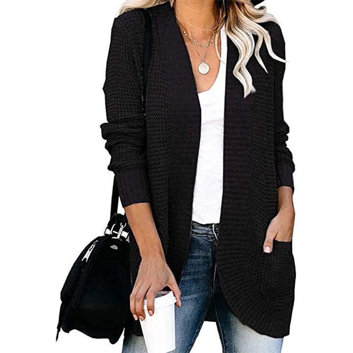 Damen Lässiger Strickcardigan mit offenen Fronten und praktischen Taschen Drune